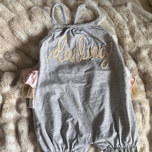Mud Pie Gray and Gold Darling One Piece